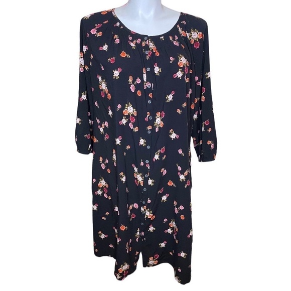J. Jill Dresses & Skirts - J. Jill Floral Dress Black Size 3X